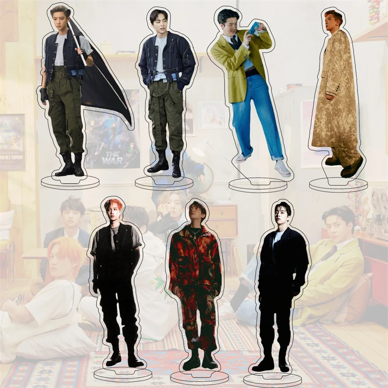

KPOP EXO Album PVC Double-Sided 15cm Stand Figure Board BAEKHYUN XIUMIN CHEN Chanyeol Action Figure Model Gifts For Students Z30