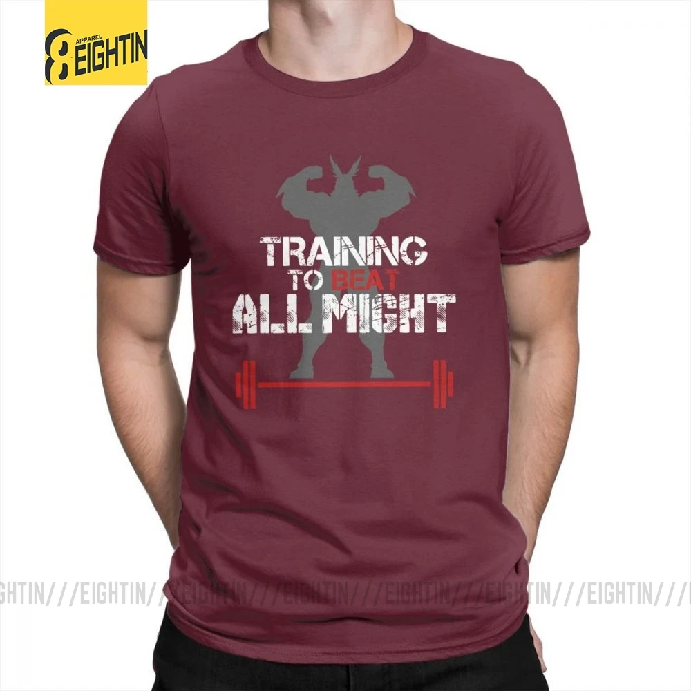 My Hero Academy тренировочный To Beat All Might мужские футболки плюс классические футболки из очищенного хлопка классические футболки с коротким рукавом Новинка - Цвет: Burgundy