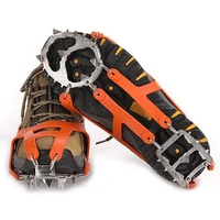 crampons traction cleats 18 teeth outdoor ice claw anti slip shoes cover grips ice snow boots walking climbing hiking winter