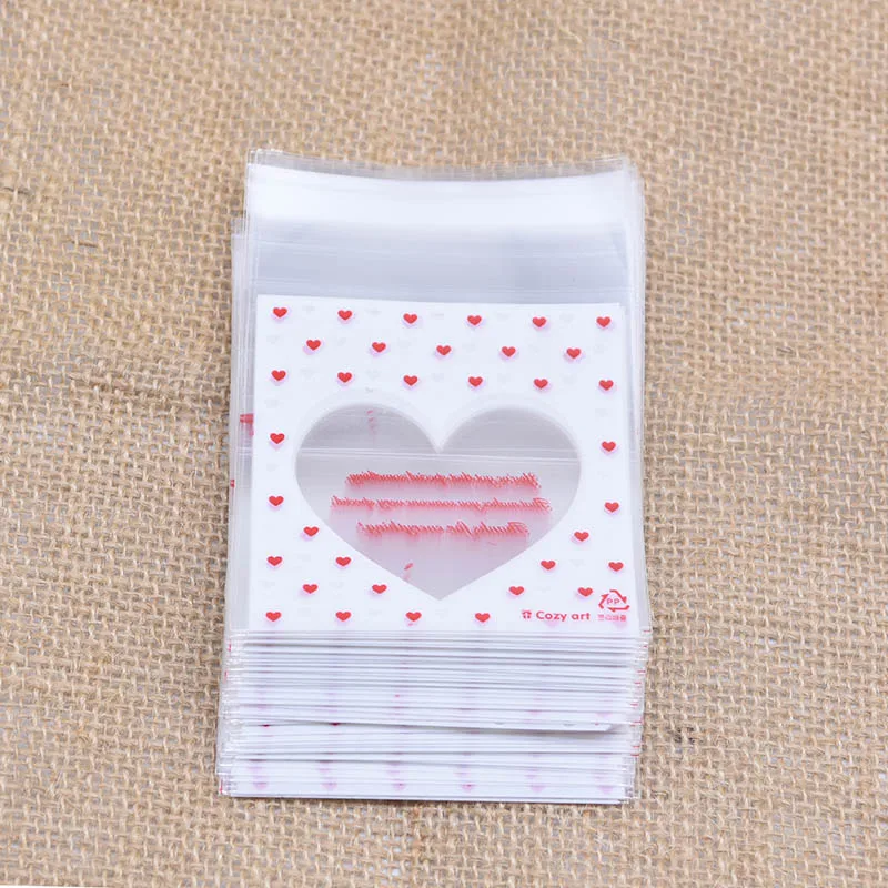 Пластиковые мешочки для печенья 50 шт. с милыми рисунками из мультфильмов цветов