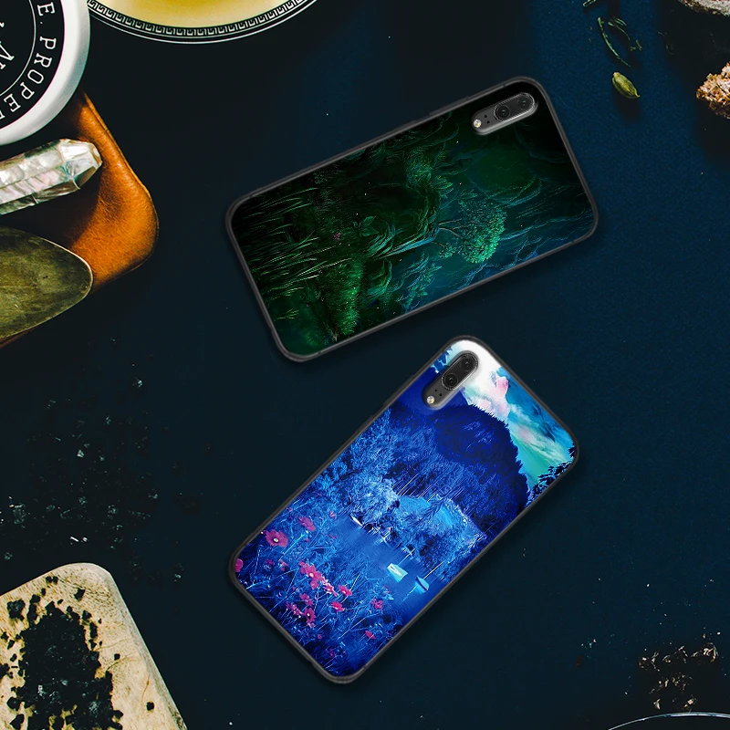 Пейзаж живопись для huawei P8 P9 Mini P10 P20 2019 P30 LITE P Smart Z 2018 Pro Мягкий силиконовый чехол |
