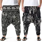 Брюки мужские с эластичным поясом, мягкие шаровары с принтом, свободные штаны с несколькими карманами, средней длины, пляжные, на лето