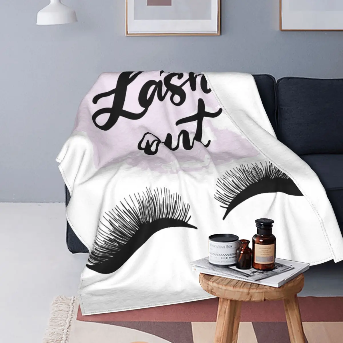 

Lashes Lettering Eyelash Blanket Flannel Textile Decor Beautiful Eyes Lightweight Throw Blanket for Home Bedroom Bedspread