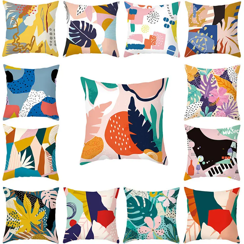 

Наволочка для подушки с абстрактным рисунком в скандинавском стиле, декоративная подушка с принтом деревьев, Листьев, чехол для автомобиля,...