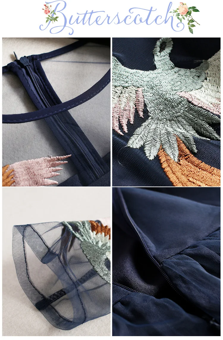 Женское платье в богемном стиле с вышивкой и сеткой весна 2019 | Женская одежда