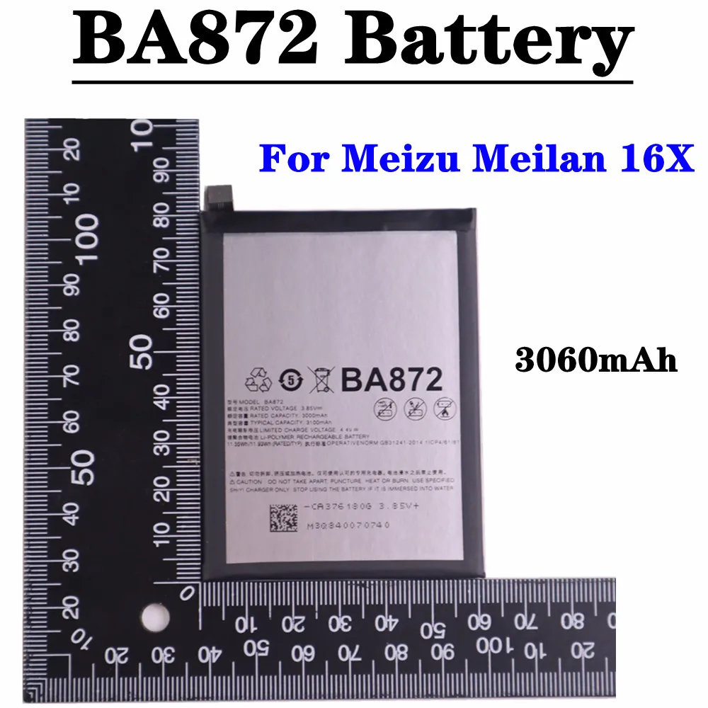 

Аккумулятор BA872 3060 мАч для смартфона Meizu Meilan 16X M1872 M872H M872Q, сменный аккумулятор высокой емкости