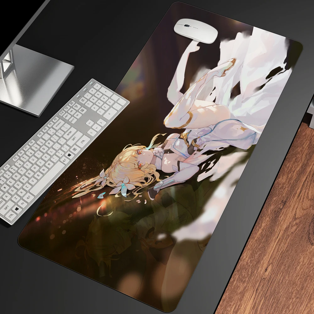 genshin impact 90x40 large mouse pad gaming accessories xxl pc laptop gamer mousepad anime antislip mat keyboard desk mat carpet free global shipping