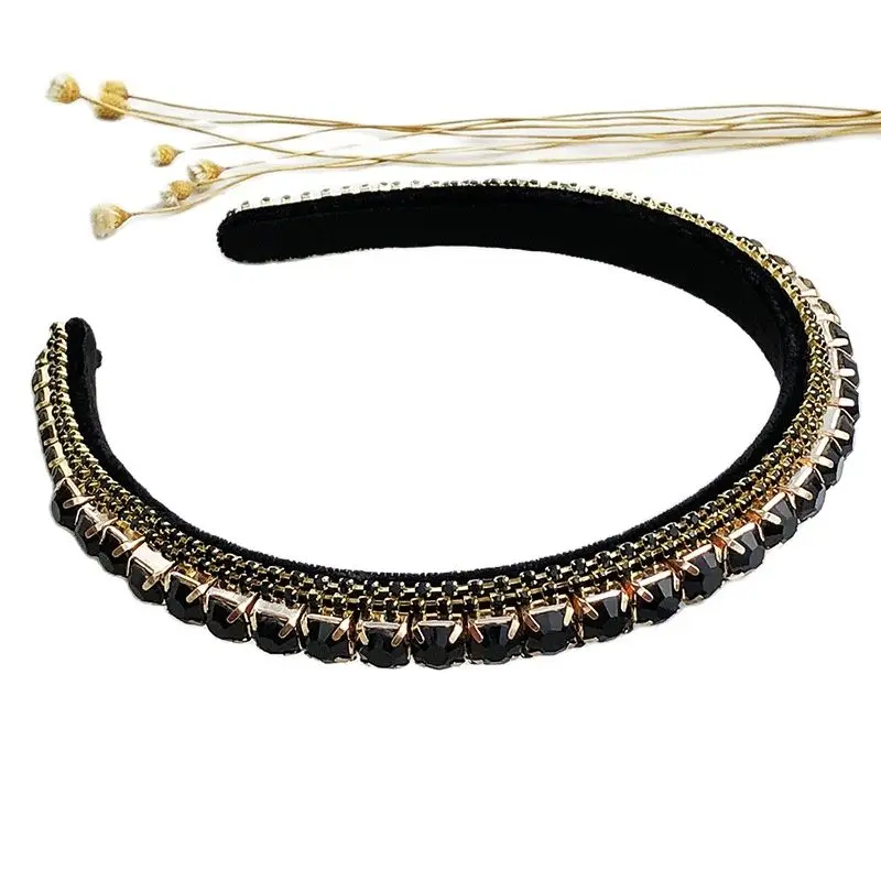 

Fashion Red White Black Green Bling Crystal Round Headbands Rhinestone Bride Hairbands For Women Prom Wedding Hair Jewelry