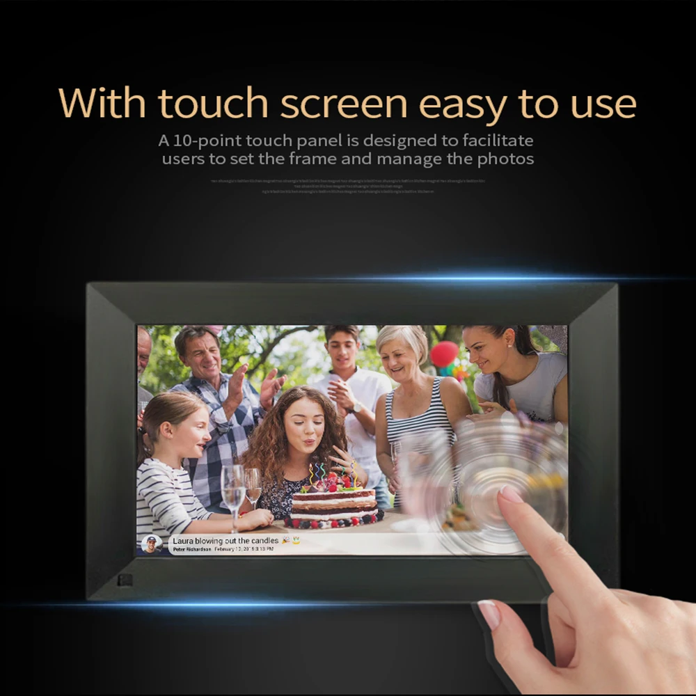 

Digital WiFi Picture Frame 10 inch, Send Photos or Videos from Anywhere, 16GB Storage,1280x800 IPS HD Display Easy Setup