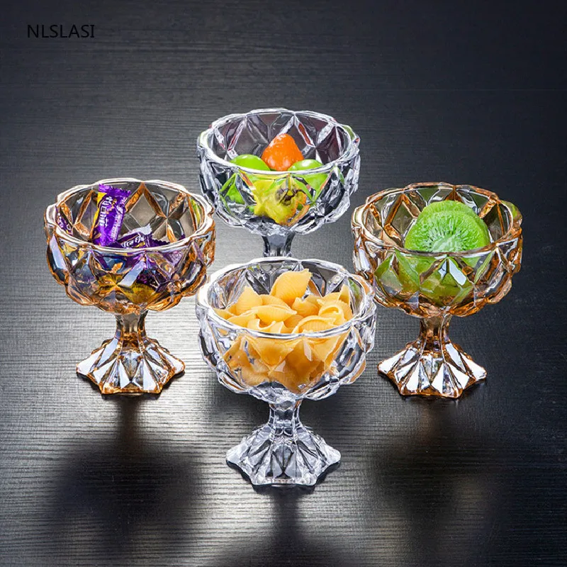 

2 шт., стеклянная тарелка в европейском стиле для дома, клуба, ресторана, гостиной