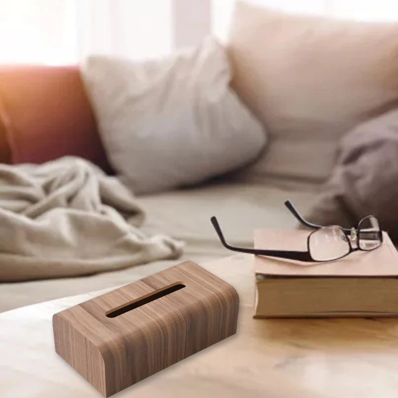 

Wooden Tissue Box with Removable Lid Luxury Paper Holder Napkins Case Living Room Coffee Table Desktop Drawer Box Dropship