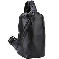 man chest pack bags cow leather black busienss casual fashion travel chest packs bag male