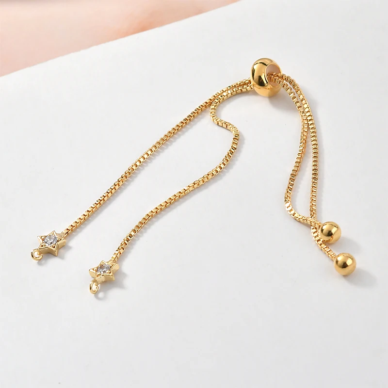 Цвет медное покрытие 18k Упаковка Золото Регулировка бусины коробка цепь любовь