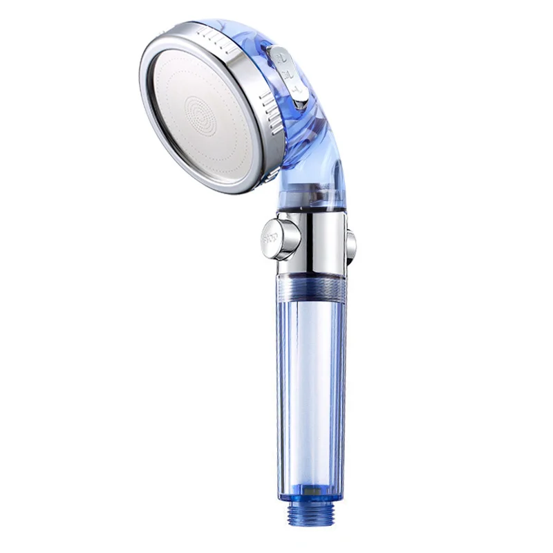 

3 Modes Adjustable High Pressure Shower Head Tourmaline Replaceable Filter SPA Shower Water Saving Switch Button Shower
