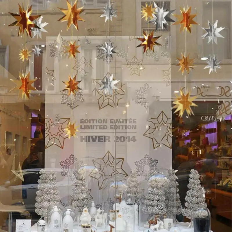 6 шт./компл. 3D Рождественские анис звезда украшение для Витрины Магазина