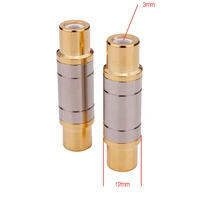 2pcs gold plated dual rca connectors female to female jack socket straight adapter speaker 100 brand new and high quality