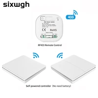 sixwgh wireless remote control switch no battery rf433mhz self powered waterproof light switch 16a ac 85v 240v 60hz50hz