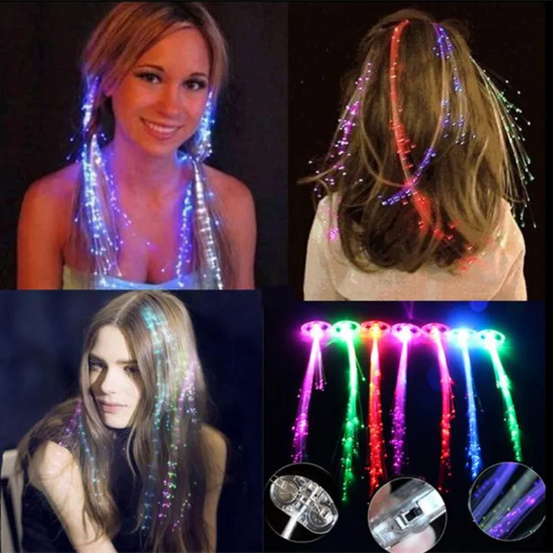 2 шт./лот светодиодная вспышка для волос светящиеся волоконно оптические Косички
