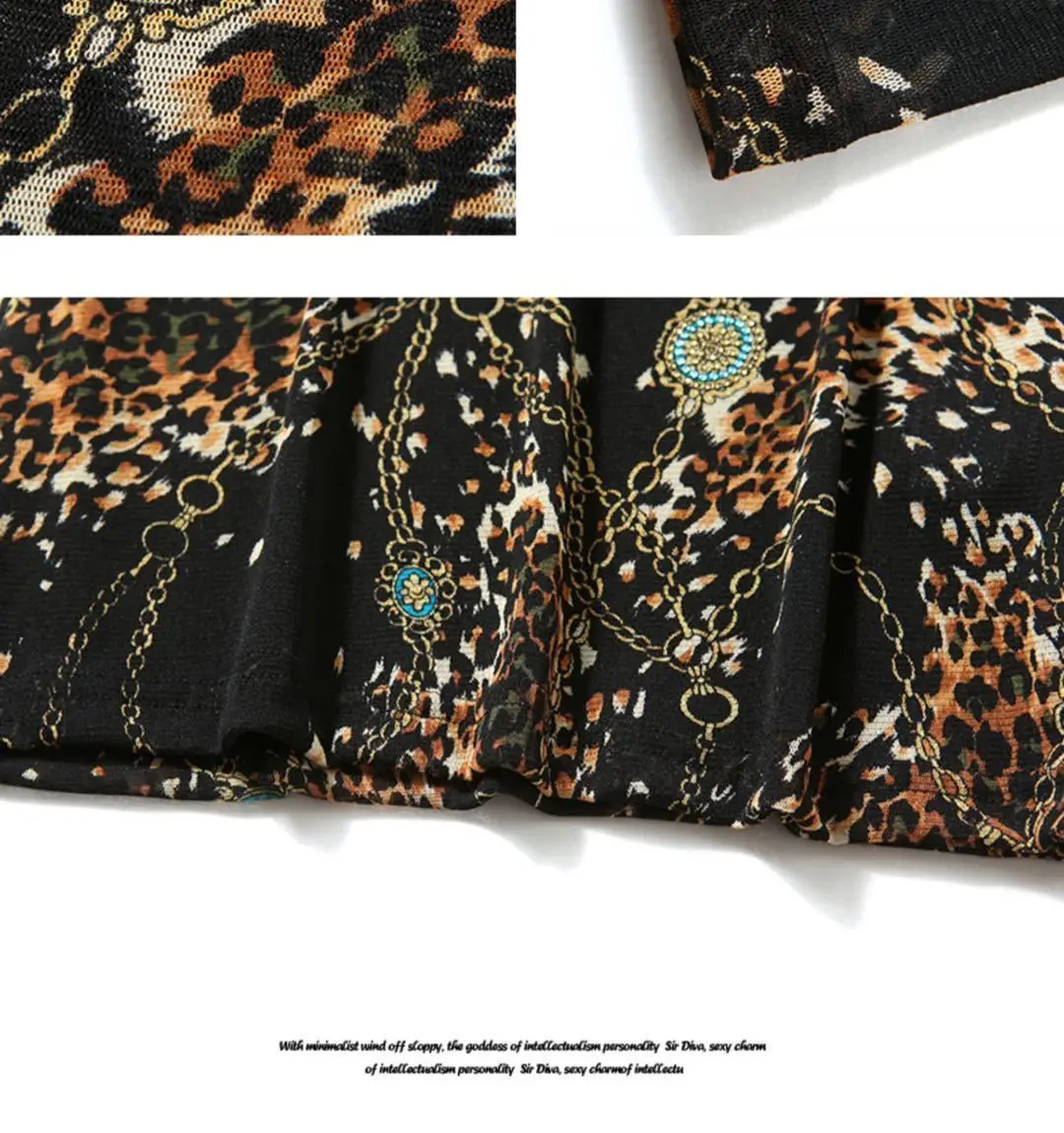 

Burning Flowers, Retro Pattern, Western Style, All-match Stretch Mesh Sleeved T-shirt, Women's Bottoming Shirt, Thin Tide