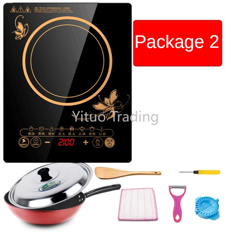 Индукционная плита Smart Home высокомощная черная Микрокристаллическая панель 8