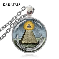 karairis vintage man symbol masonic illuminati necklace antique print illustration poster pendant necklace fashion jewely diy