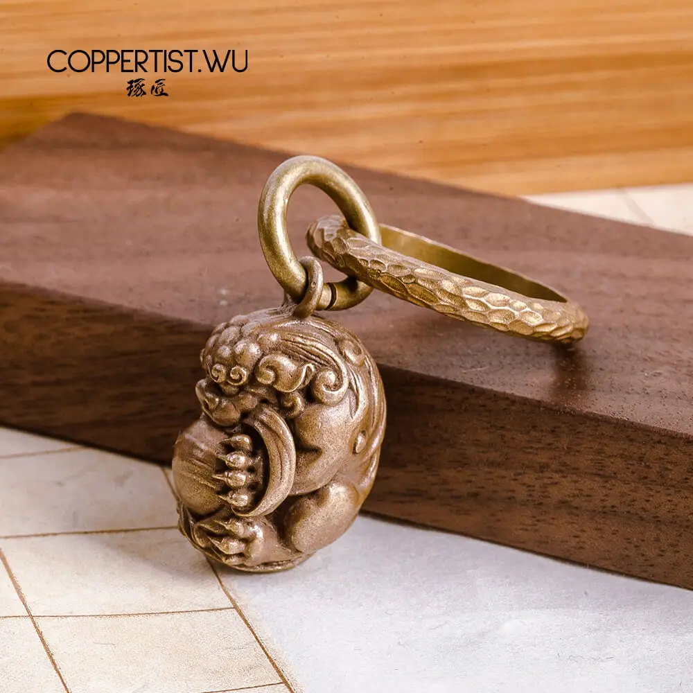 COPPERTIST.WU брелок с шариком льва ручная работа симпатичная цепочка для ключей