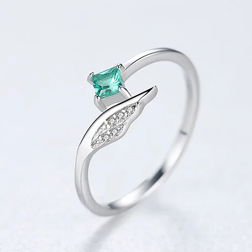 Кольцо с зеленым камнем кольцо изменяемым размером модное ювелирное изделие в