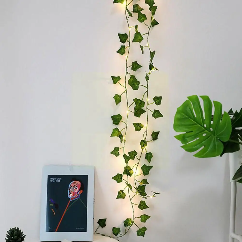 

2M Leaves Fake Creeper Green Leaf Ivy Vine LED String Decor Fairy Artificial Home Garland Plants Vine Lights Weeding Hangin B0A5