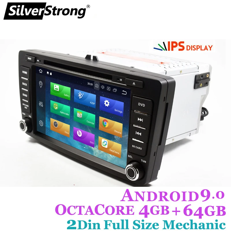 SilverStrong 2DIN Android10 9.0 4G 64G 8 ядерный автомобильный DVD для Skoda Octavia 2 A5 авто радио ips DAB +