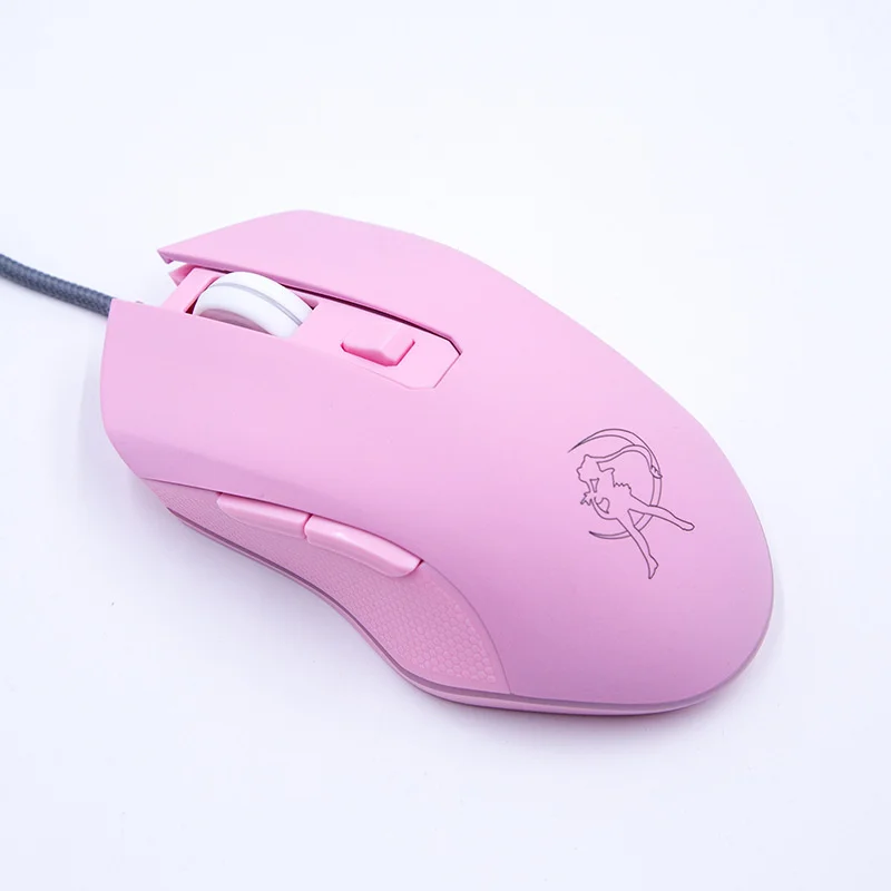 

Pink Computer Mouse Colorful Backlit Gaming Mouse Optical Wired Mouse Fashion Sailor Moon Mouse Girl Women Silent Mouse