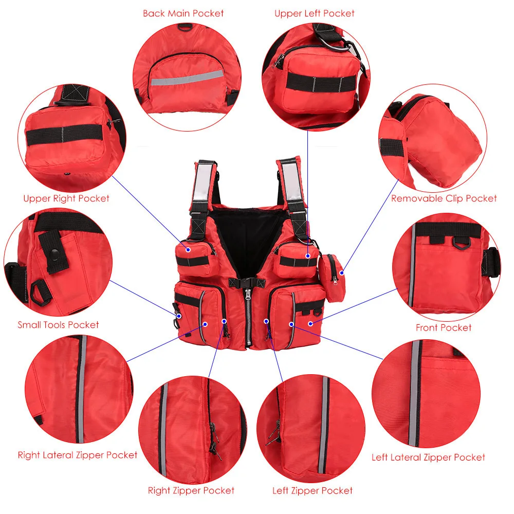Fly Fishing Vest Oxford Survival Adjustable Safety Life Jacket Swimming Boating Ski for Carp |
