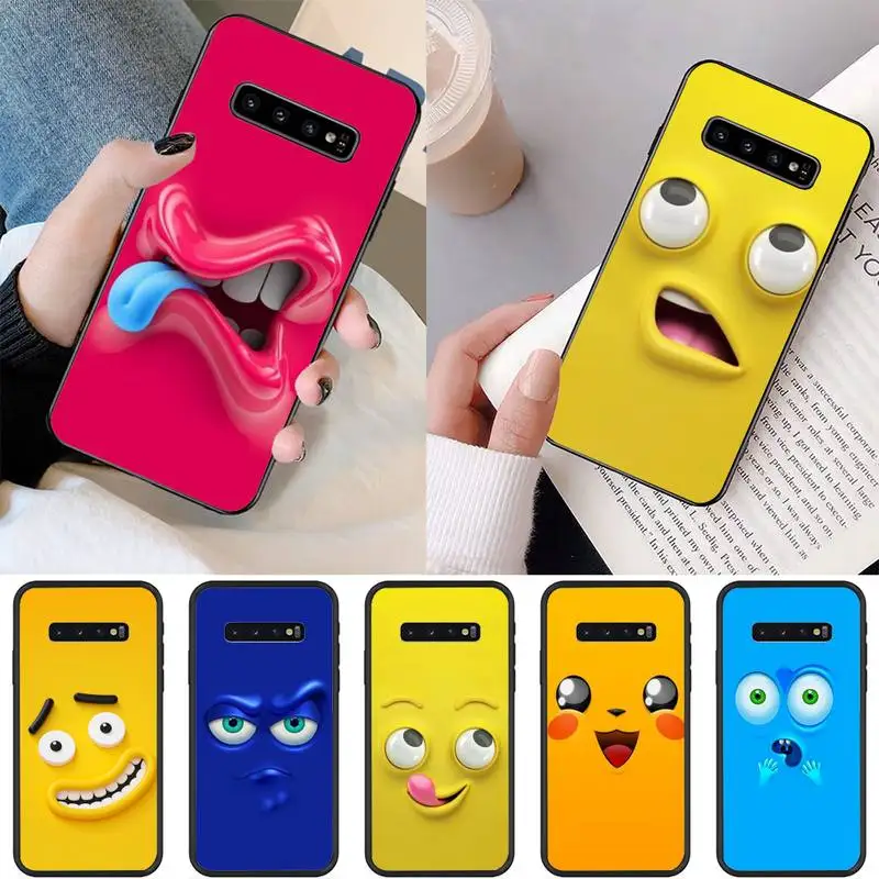 

Cute Funny 3D Face Phone Case For Samsung Galaxy S6 S7 Edge Plus S8 S9 S20Plus S20ULTRA S10lite 2020 S10 Case