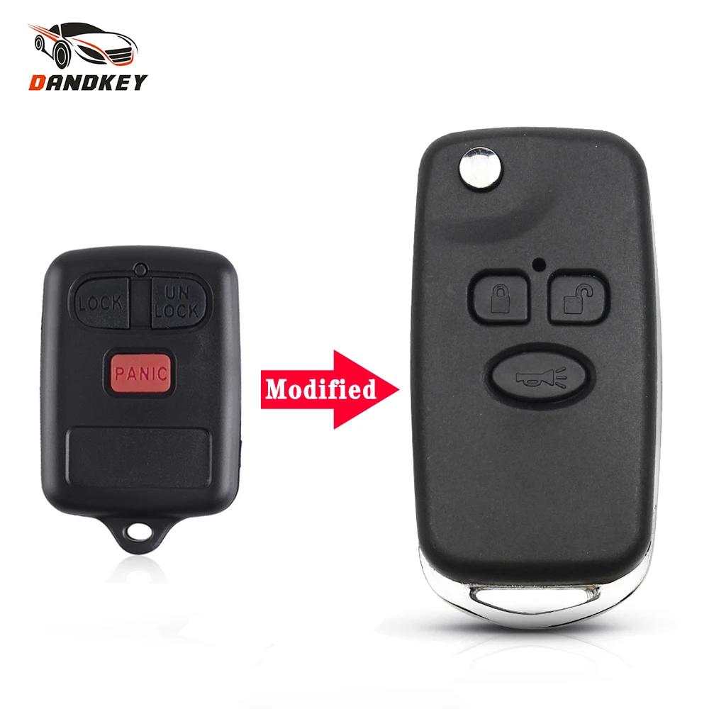 

Dandkey Modified Flip Remote Car Key Shell Case For BYD F3 F3R Fob 3 Buttons Replacement Empty Key Case DIY Key Shell 2014