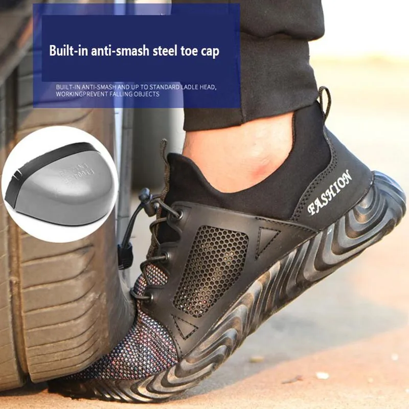 Новинка 2019 года сетчатая дышащая защитная обувь мужской светильник неубиваемые