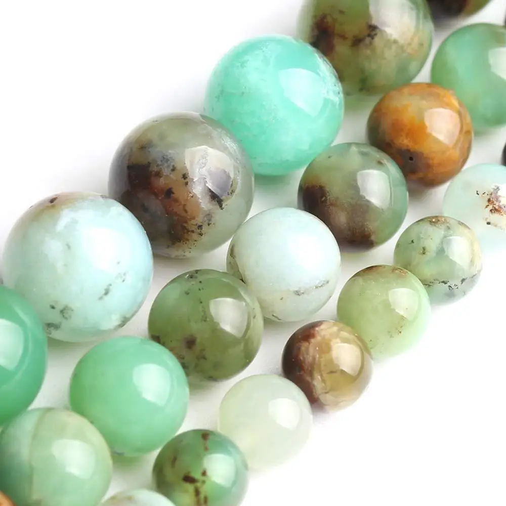 Австралийский зеленый нефритовый камень натуральный круглый свободные бусины