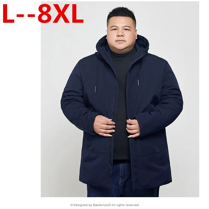 Женская зимняя длинная куртка размера плюс 10XL 8XL 6XL хлопковая Толстая Мужская