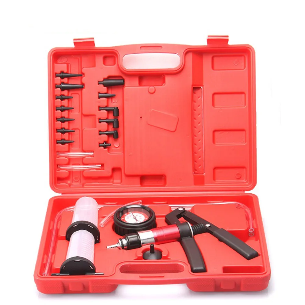 

Multifunctional Hand Held Vacuum Pressure Pump Tester Kit Brake Bleeder Test Car Test Vehicle Settings Operation Kit
