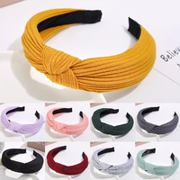new solid color head bands for women girls knitting twisted knotted hair bezel lady hair hoop hairbands female hair accessories