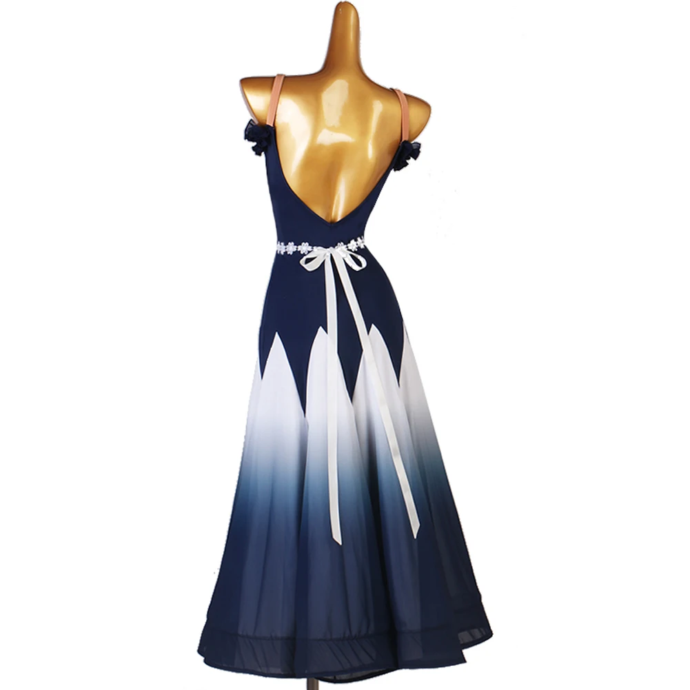 Темно-синее бальное платье платья для Венского вальса стандартное современных