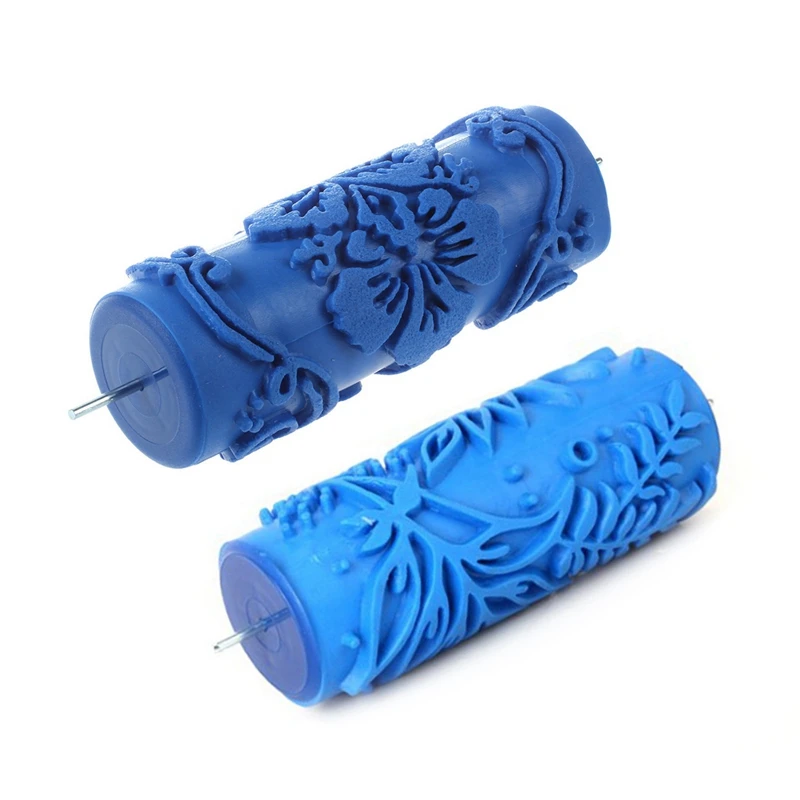 1 шт DIY дерево шаблон краска ролик для украшения стен и машины дизайн цветы синий 15