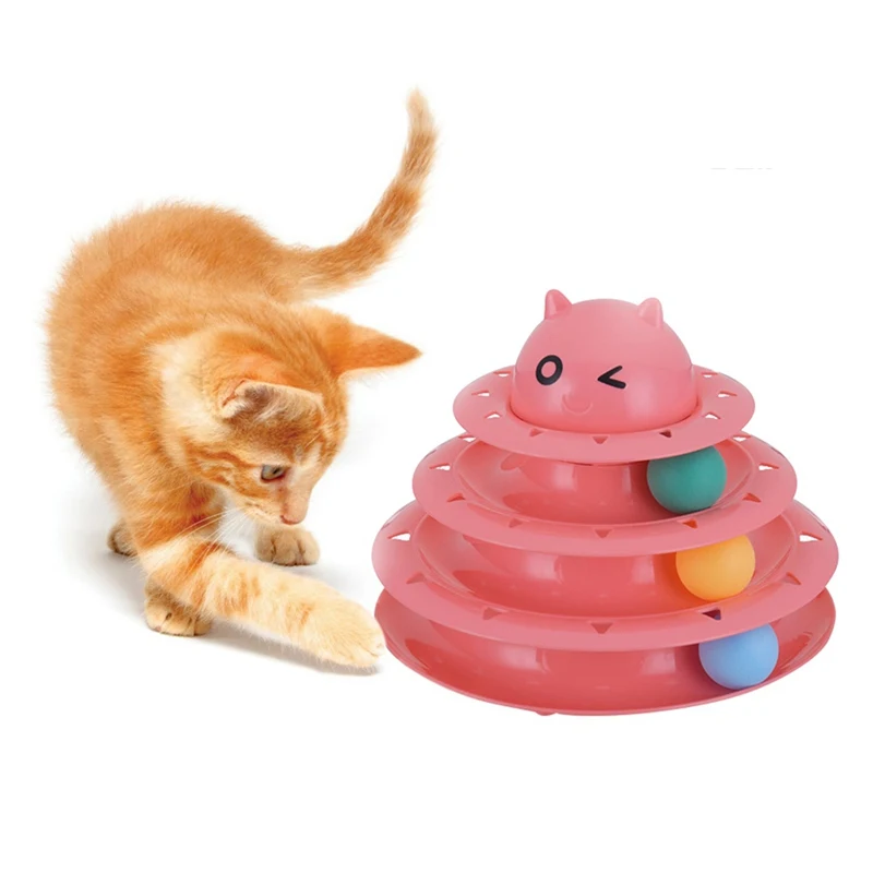 Funny Cat Pet Toy Toys Intelligence Triple Play Disc Balls Crazy Ball Disk Interactive | Дом и сад