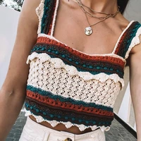 dm fashion patchwork striped knitted shirts women 2021 vintage blouses vintage color contrast blusas slip female top mujer camis
