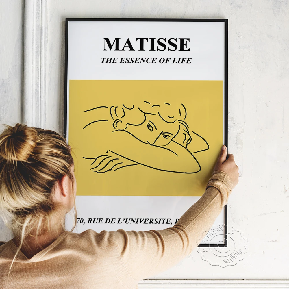

Henri Matisse Print Poster, The Essence Of Life Line Art Painting, Matisse Woman Sketch Classy Touch Home Decor Wall Stickers