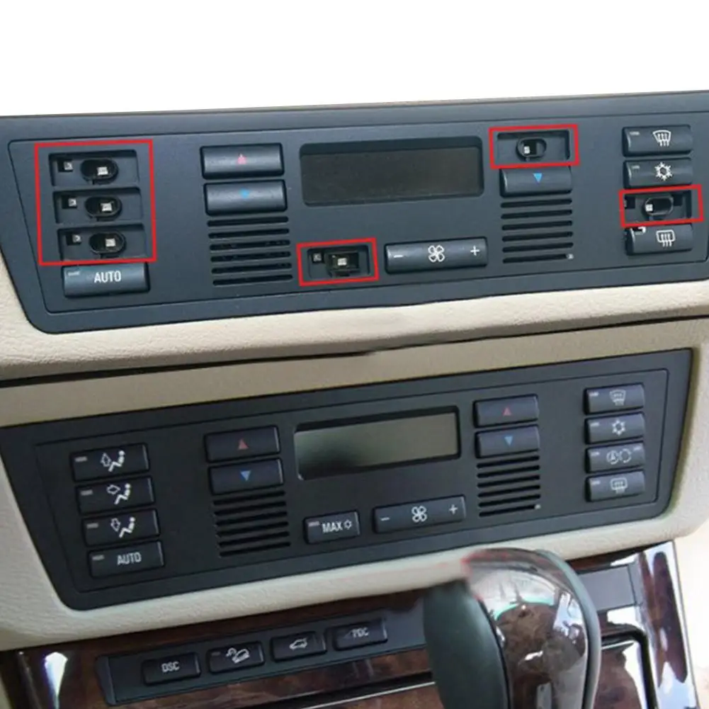 Комплект черных кнопочных колпачков A/C для BMW 5 серии E39 X5 E53 M5 14 шт.|Переключатели и