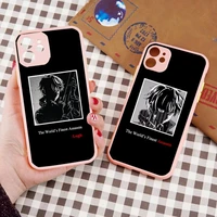 worlds best finest assassin lugh anime phone case pink color matte transparent for iphone 13 12 11 pro max mini x xr xs 7 8 plus