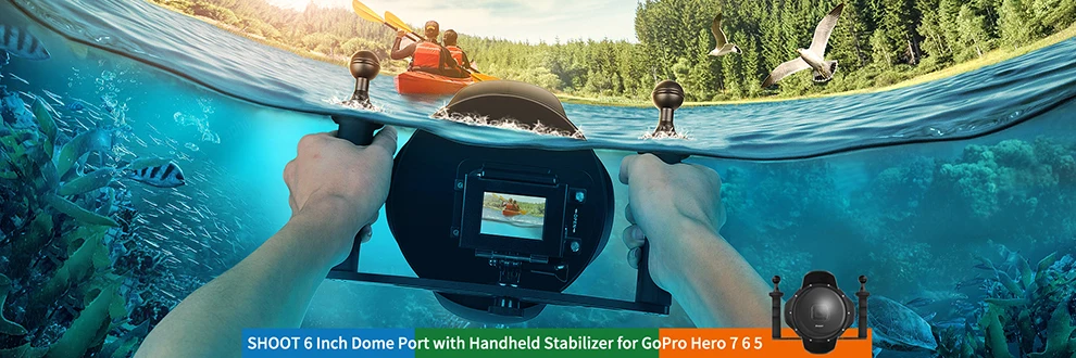 Съемка для GoPro Hero 7 6 5 черный купол порт со стабилизатором лоток водонепроницаемый чехол Корпус Крышка для дайвинга купол для GoPro 7 аксессуар