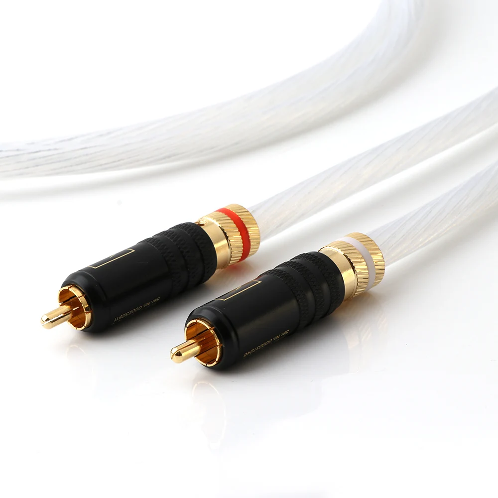 Аудиокабель Yter 7N PHOCC из чистой меди с посеребренным разъемом RCA Удлинительный