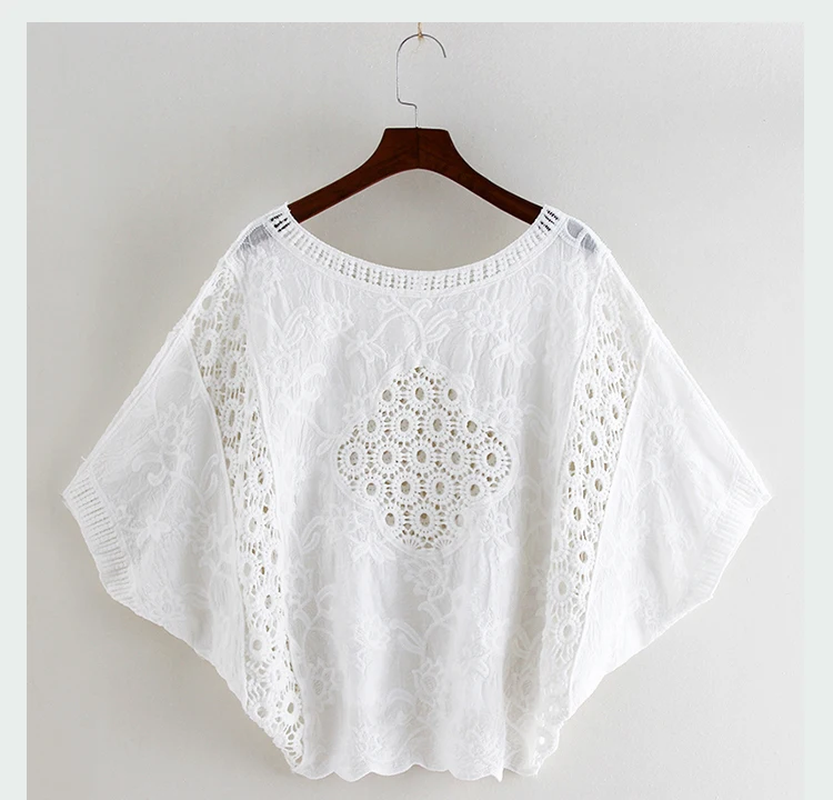 Женская кружевная блузка с рукавом летучая мышь | одежда