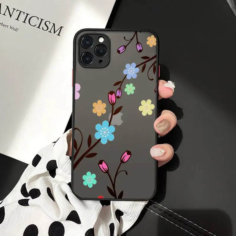 

Luxury 3D Relief Flower C Phone Cases matte transparent For iphone 7 8 11 12 plus mini x xs xr pro max cover