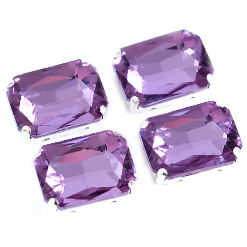 Violet Прямоугольный восьмиугольный прозрачные стеклянные стразы пришить на коготь стразы много цветов стразы пришить стразы свадебное платье y1981 - Цвет: Violet
